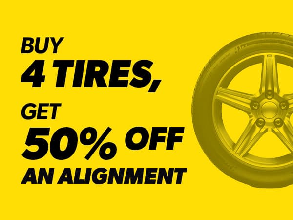 50% Off Wheel Alignment w/ 4 Tires