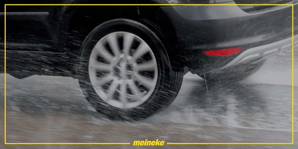 A car hydroplaning
