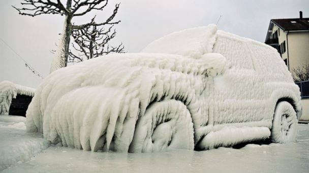 Car frozen over