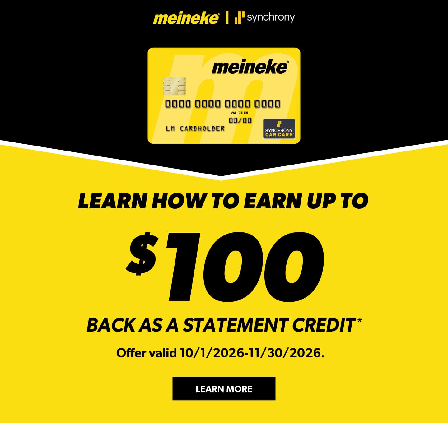 Learn how to earn up to $100 back as a statement credit.