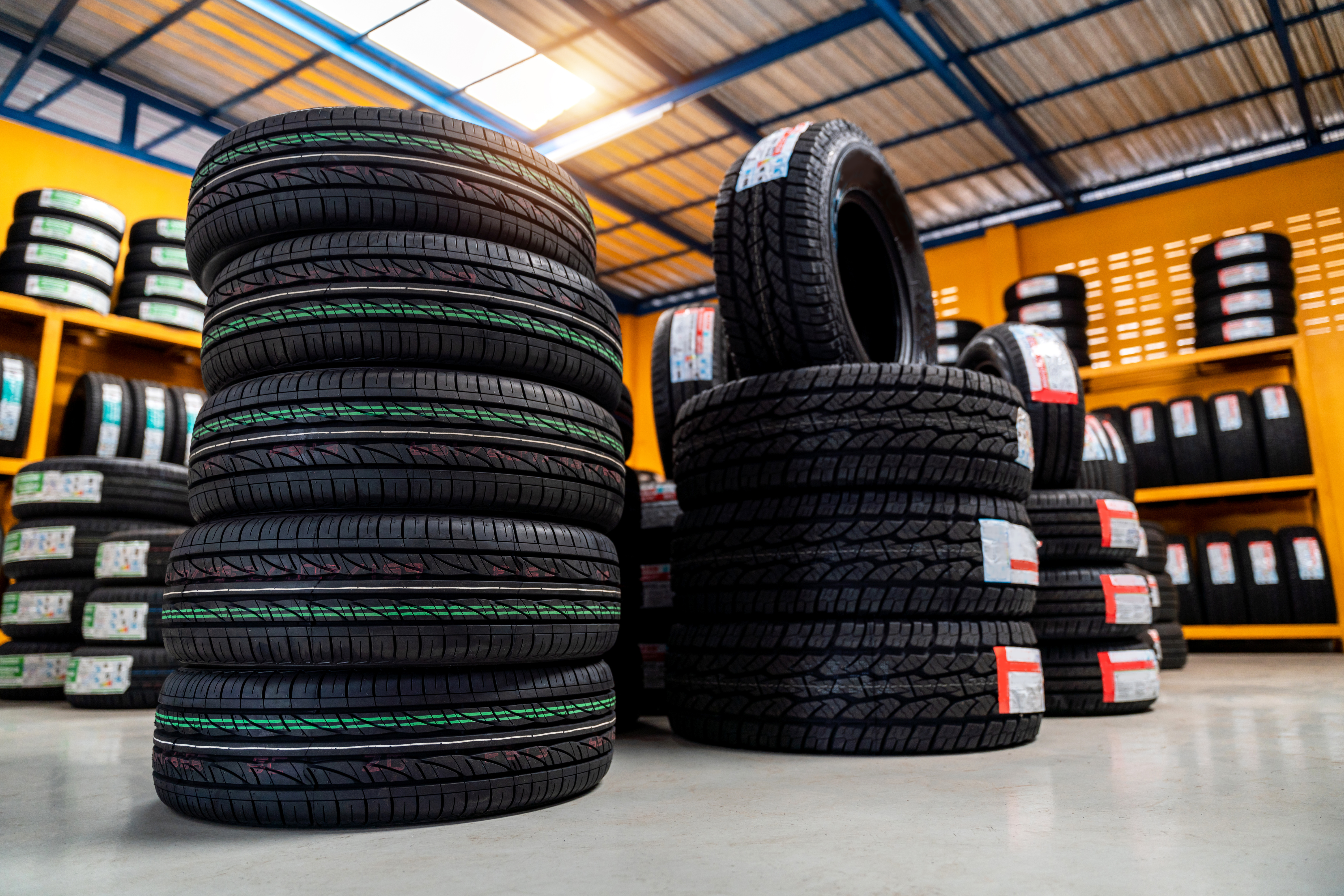 Stacks of Car Tires